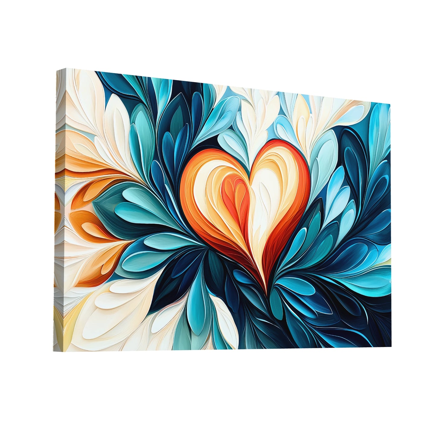 Product Hero 3D WebP Tableau Art Deco - Coeur Coloré - Art Virtuoso