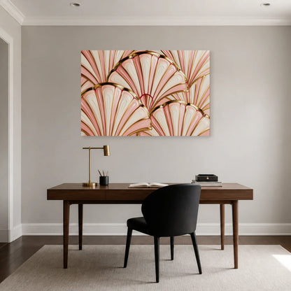 Tableau Art Déco Rose présenté dans un bureau - Art Virtuoso