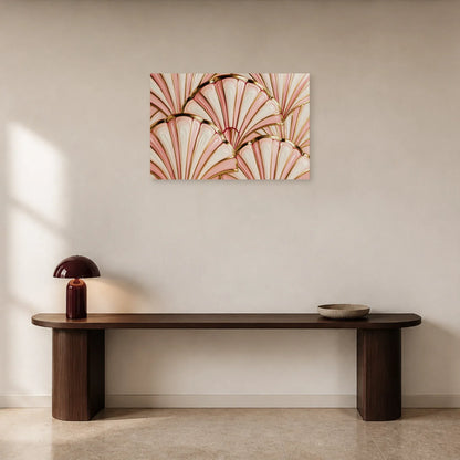 Tableau Art Déco Rose présenté dans une entrée - Art Virtuoso