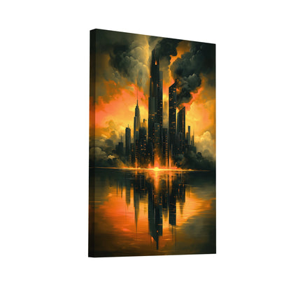 Product Hero 3D WebP Tableau Art Industriel - Vision Urbaine Éclatante - Art Virtuoso