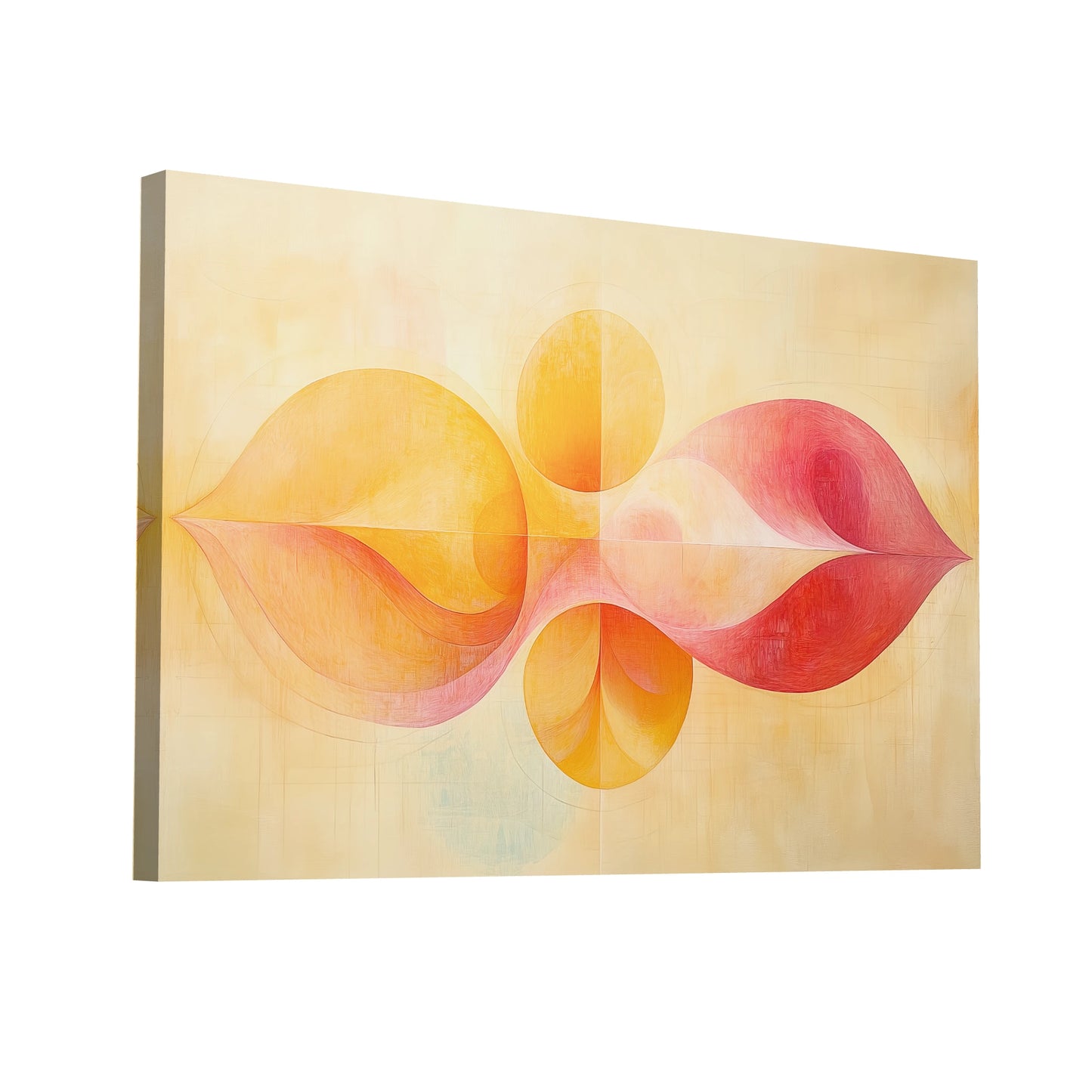 Product Hero 3D WebP Tableau Art Jaune : Symétrie Florale - Art Virtuoso