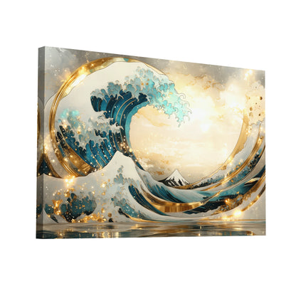 Product Hero 3D WebP Tableau Art - Vague Dorée Art Deco - Art Virtuoso