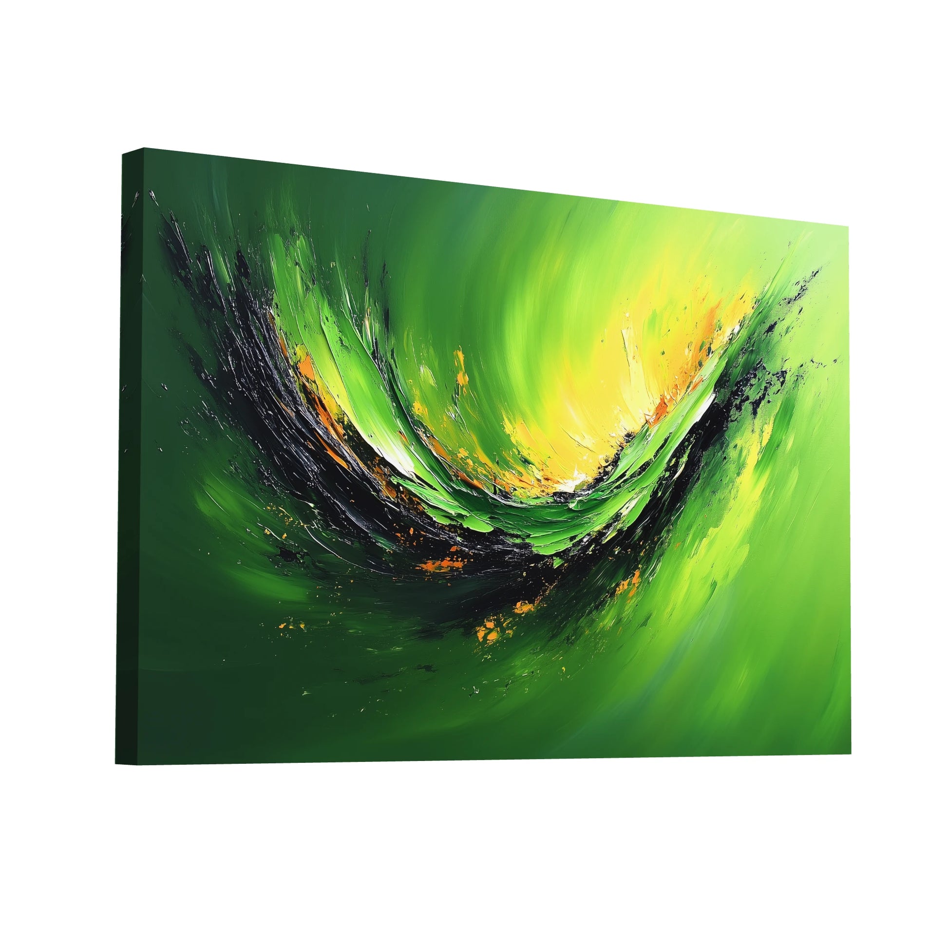 Product Hero 3D WebP Tableau Art Vert - Vortex Émeraude - Art Virtuoso