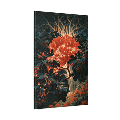 Tableau Ashvattha Arbre Inversé, vue latérale de la toile avec bords imprimés - Art Virtuoso