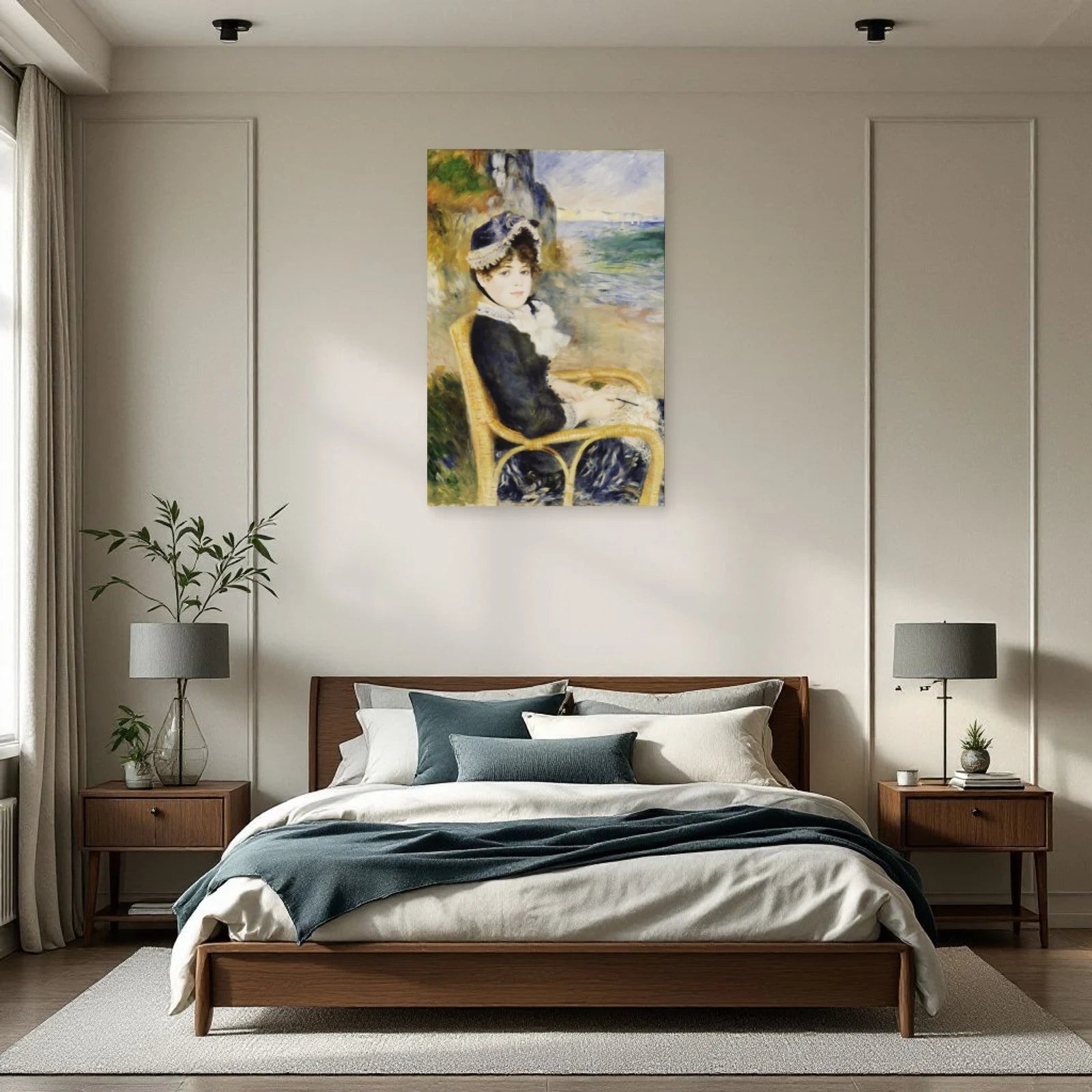 Tableau Au bord de la mer – Pierre-Auguste Renoir dans une chambre - Art Virtuoso
