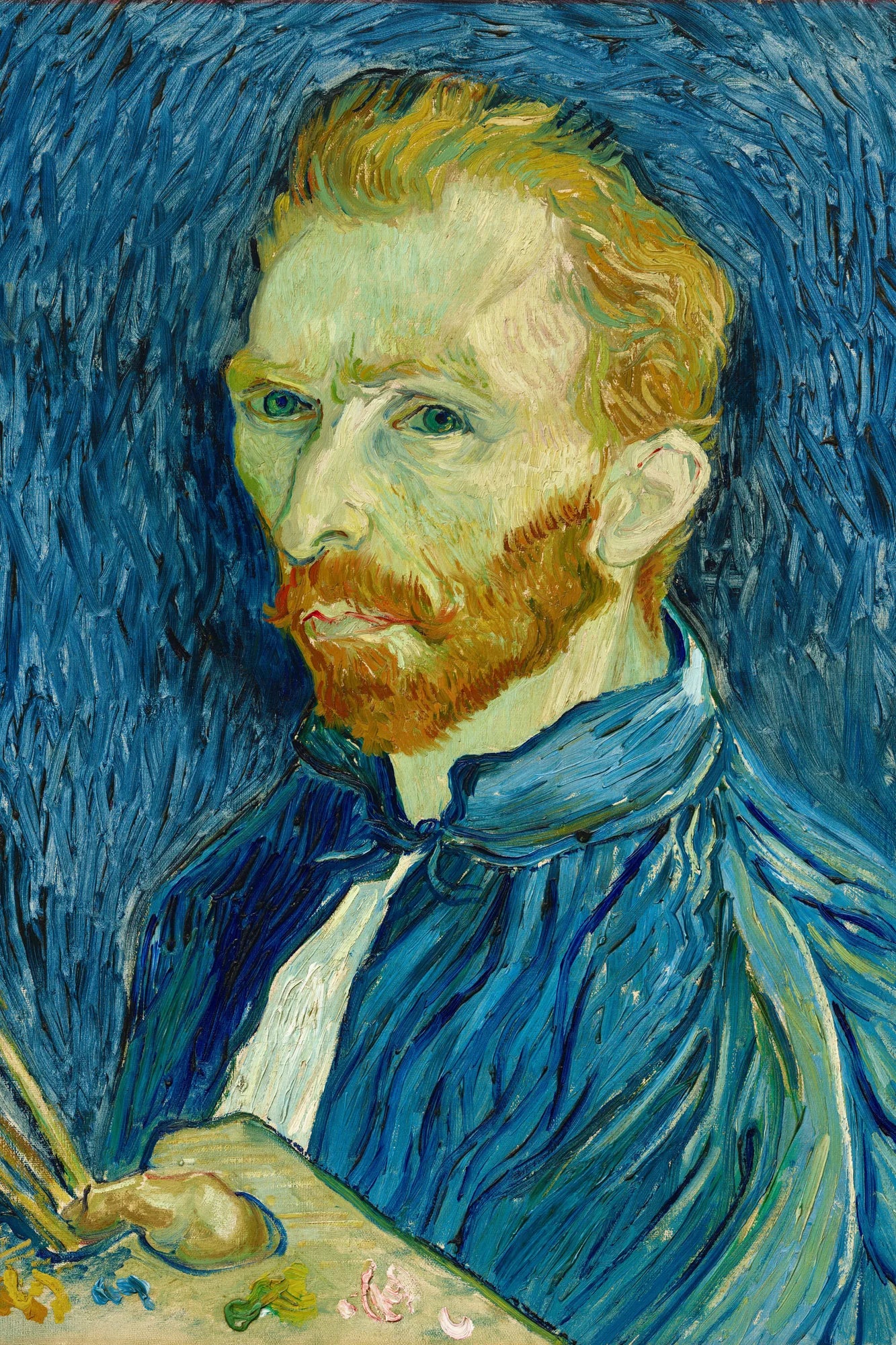 Tableau Autoportrait avec palette – Vincent van Gogh – reproduction sur toile, format M