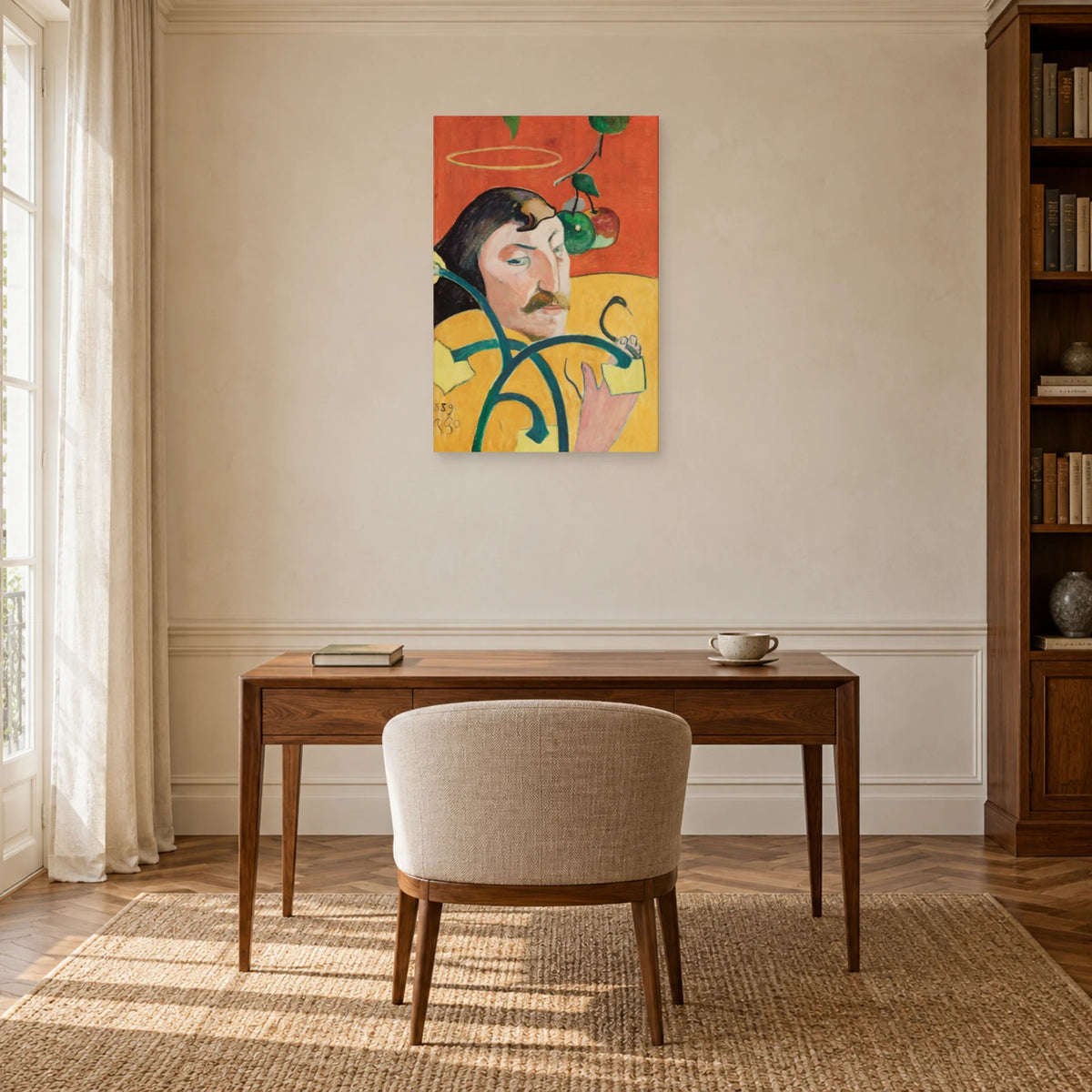 Tableau Autoportrait à l’auréole de Paul Gauguin dans un bureau - Art Virtuoso