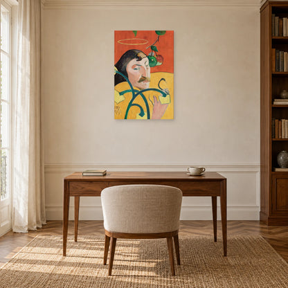 Tableau Autoportrait à l’auréole de Paul Gauguin dans un bureau - Art Virtuoso