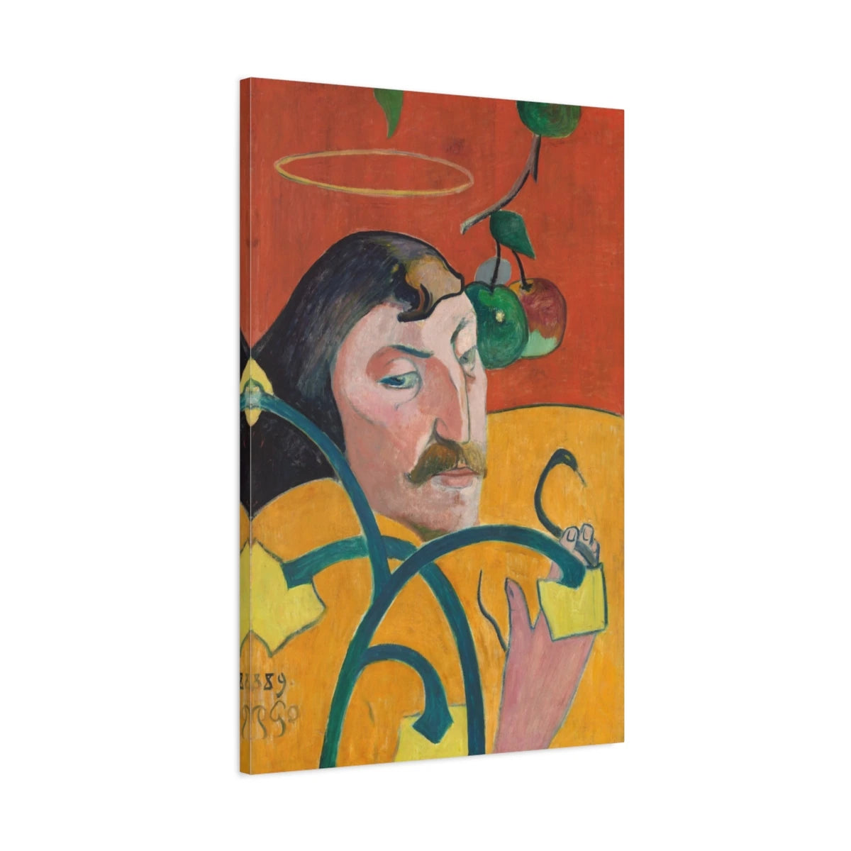 Tableau Autoportrait à l’auréole de Paul Gauguin - toile 3D avec bords imprimés - Art Virtuoso