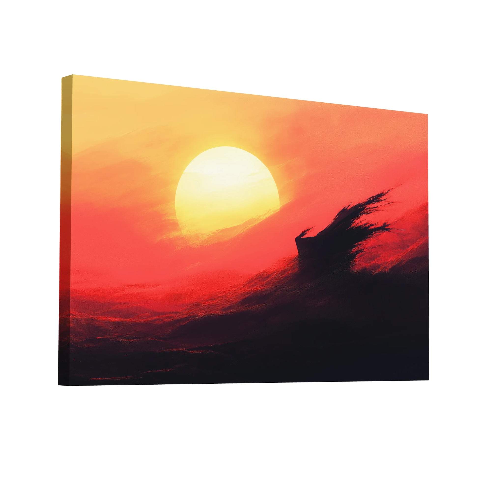 Product Hero 3D WebP Tableau avec Rouge - Soleil Impérial - Art Virtuoso