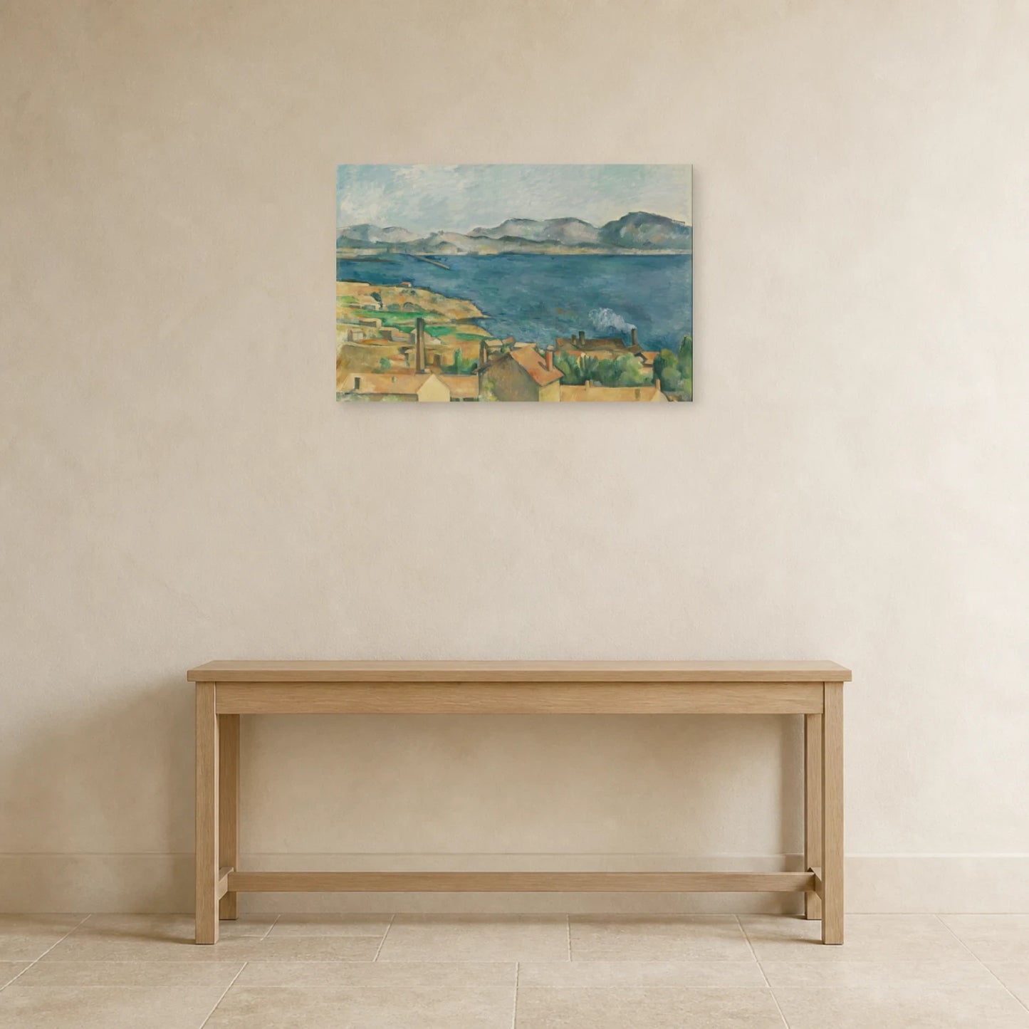 Tableau La Baie de Marseille vue de L’Estaque – Paul Cézanne dans une entrée ou un couloir - Art Virtuoso