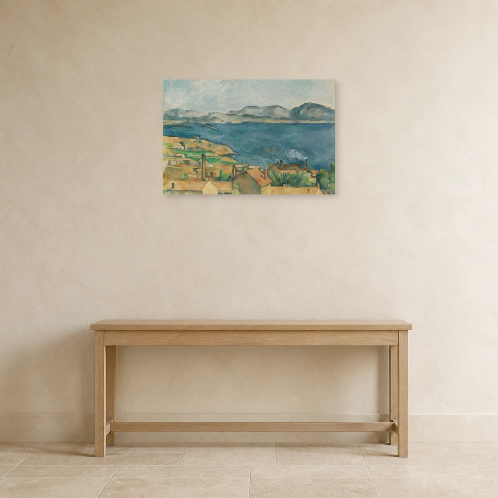 Tableau La Baie de Marseille vue de L’Estaque – Paul Cézanne dans une entrée ou un couloir - Art Virtuoso