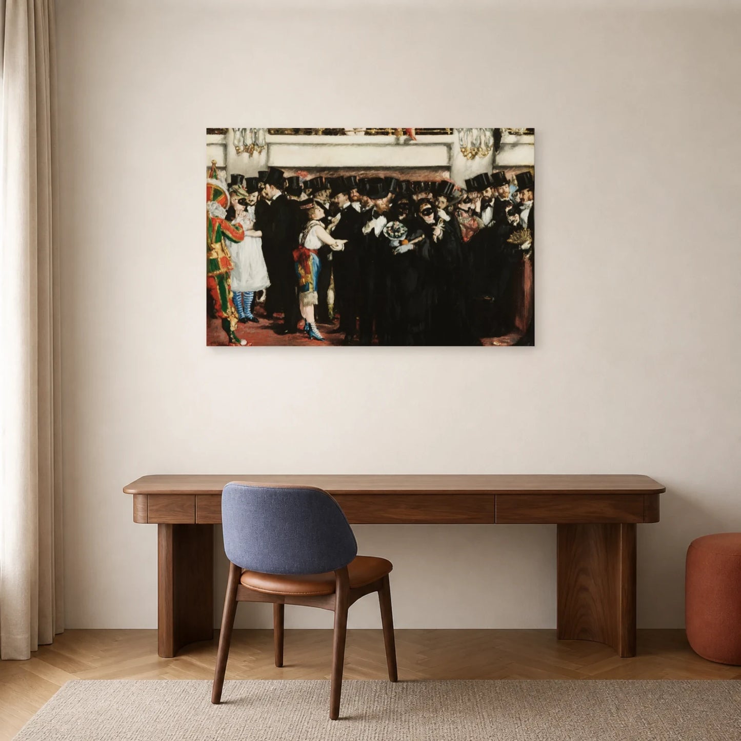 Tableau Bal masqué à l’Opéra – Édouard Manet dans un bureau - Art Virtuoso