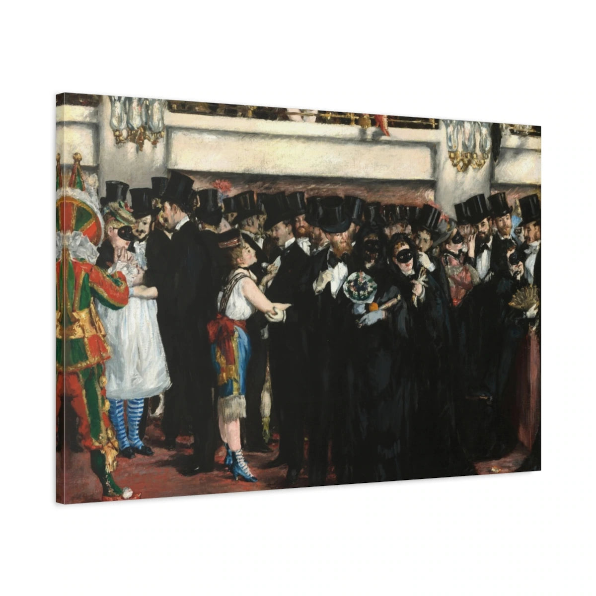 Tableau Bal masqué à l’Opéra – Édouard Manet - toile 3D avec bords imprimés - Art Virtuoso
