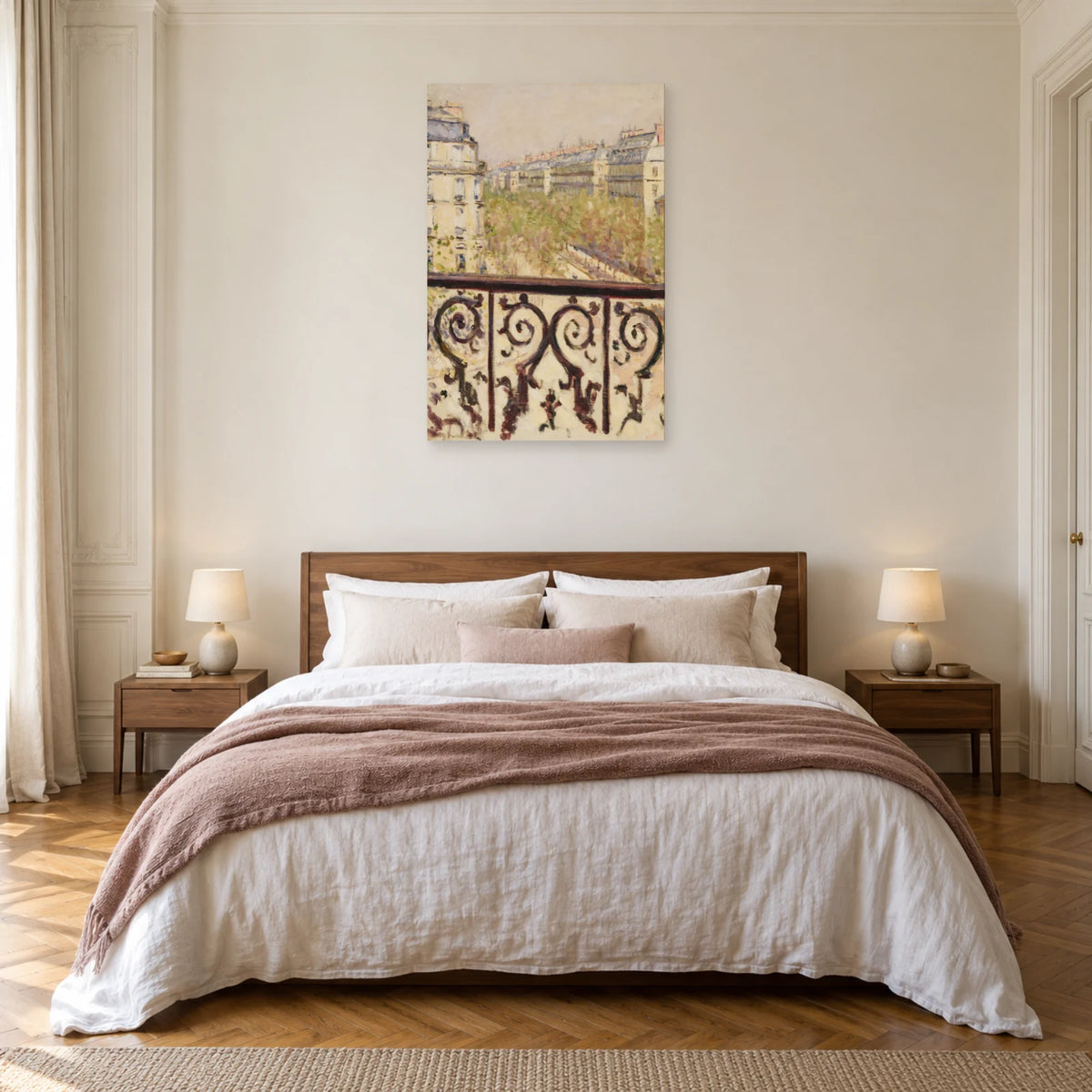 Tableau Un balcon, boulevard Haussmann de Caillebotte dans une chambre - Art Virtuoso