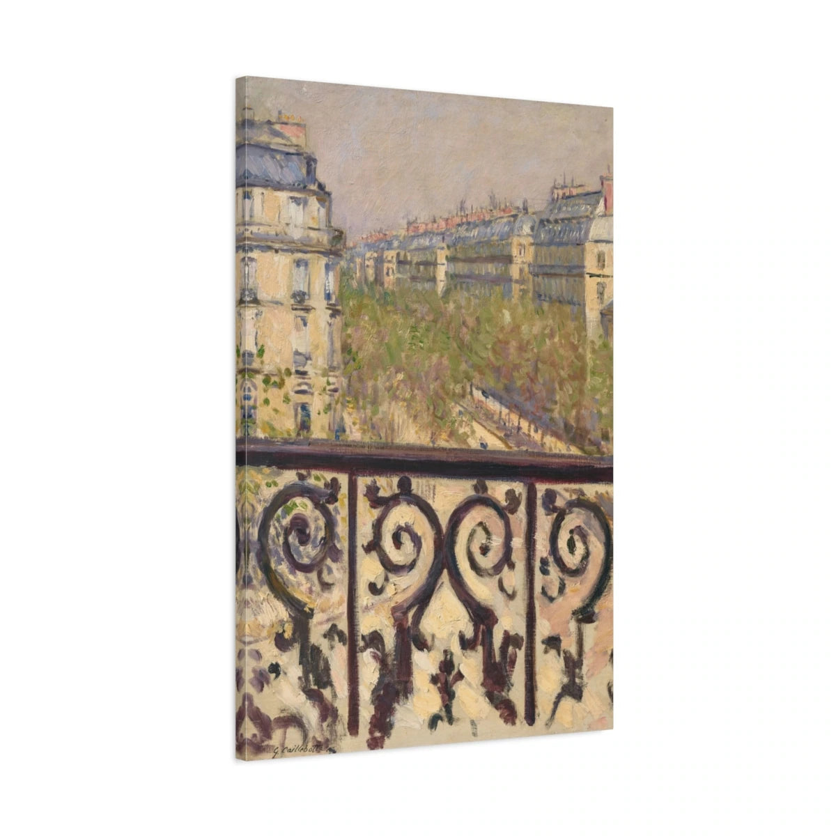 Tableau Un balcon, boulevard Haussmann de Caillebotte - toile 3D avec bords imprimés - Art Virtuoso