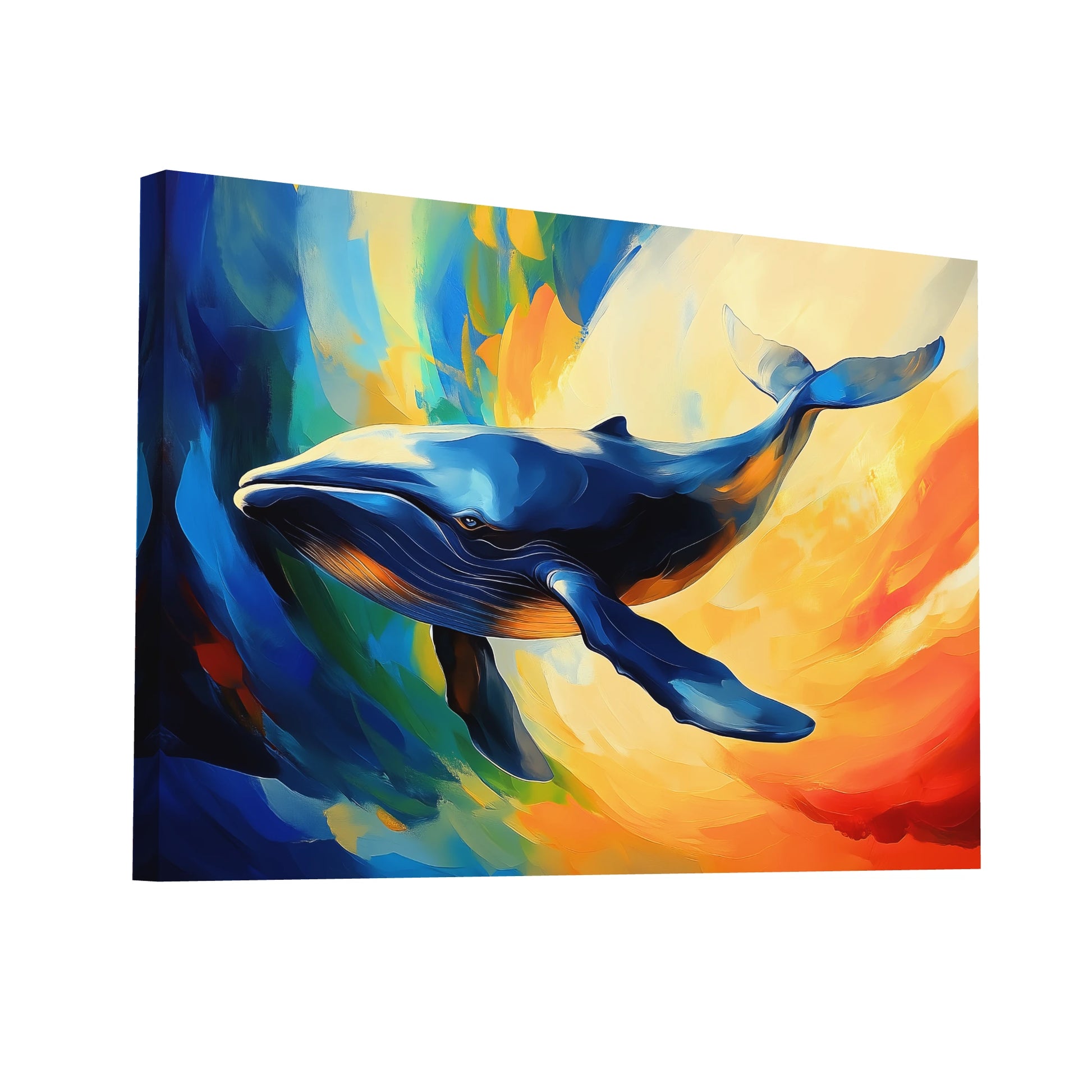 Product Hero 3D WebP Tableau Baleine Bleue - Océan Astral - Art Virtuoso