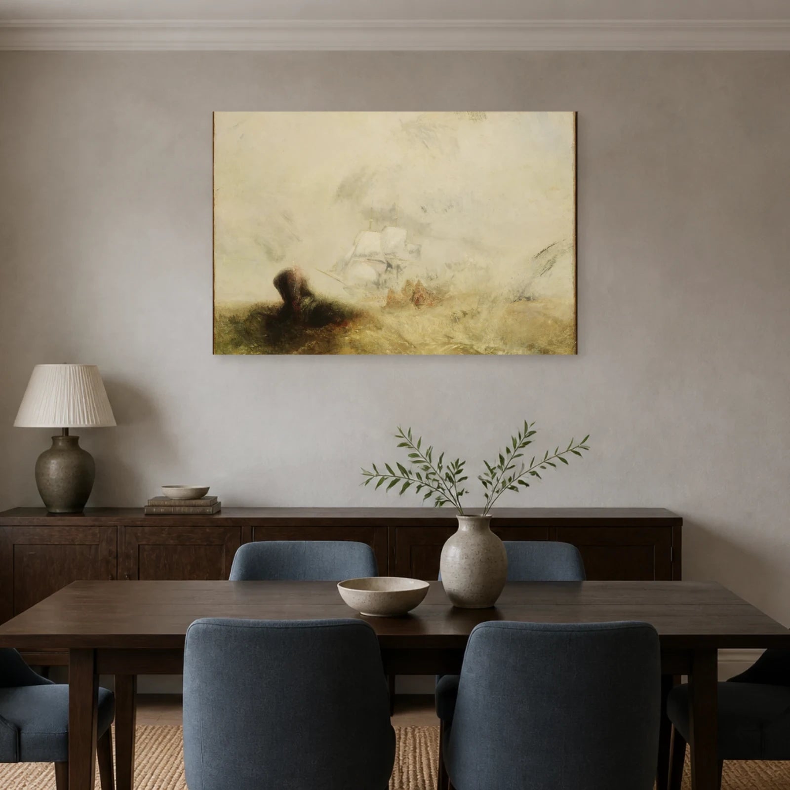 Tableau Baleiniers – William Turner dans une salle à manger - Art Virtuoso