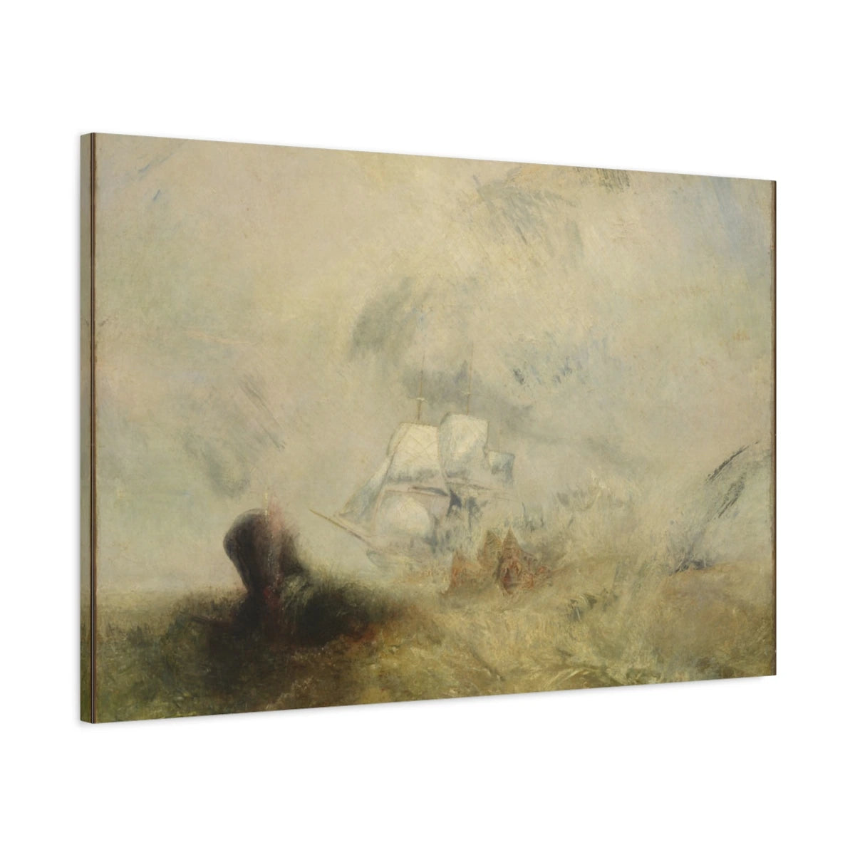 Tableau Baleiniers – William Turner - toile 3D avec bords imprimés - Art Virtuoso