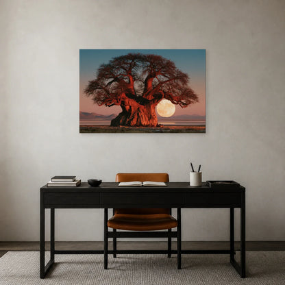 Tableau Baobab Arbre de Vie présenté dans un bureau - Art Virtuoso