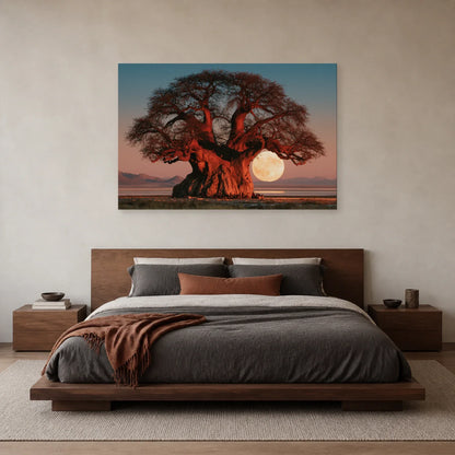 Tableau Baobab Arbre de Vie présenté dans une chambre - Art Virtuoso