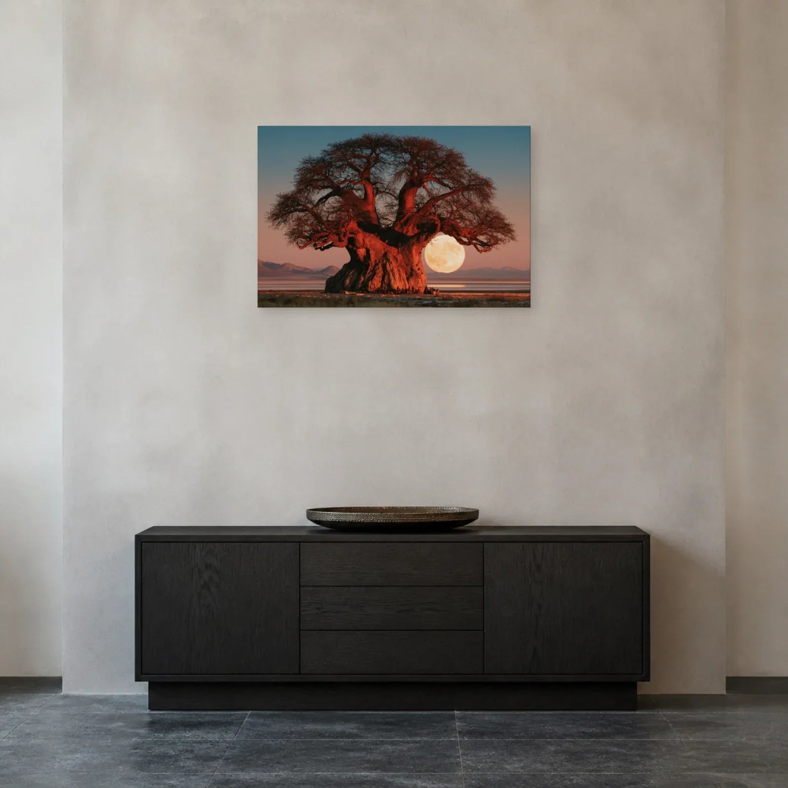 Tableau Baobab Arbre de Vie présenté dans une entrée - Art Virtuoso