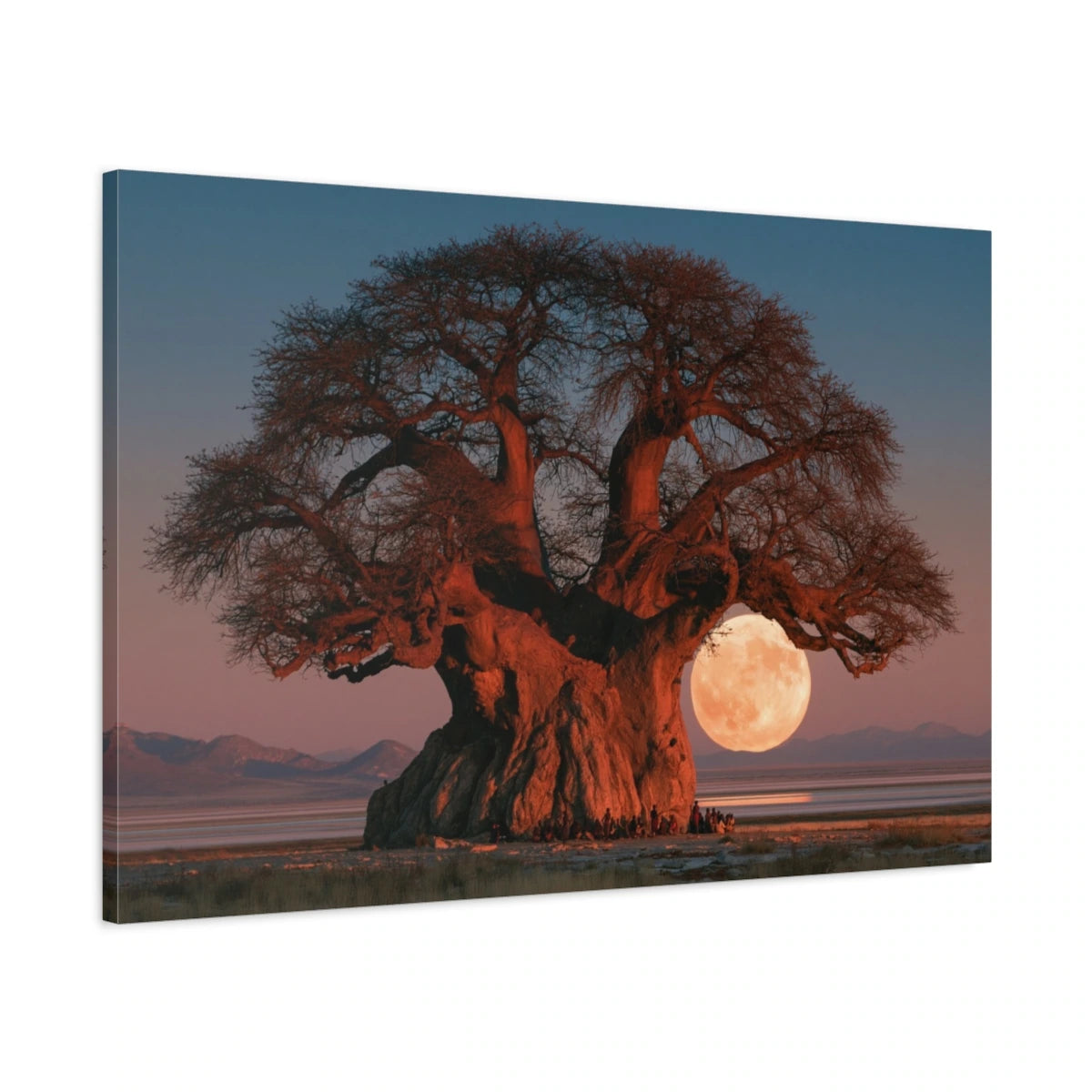 Tableau Baobab Arbre de Vie, vue latérale de la toile avec bords imprimés - Art Virtuoso