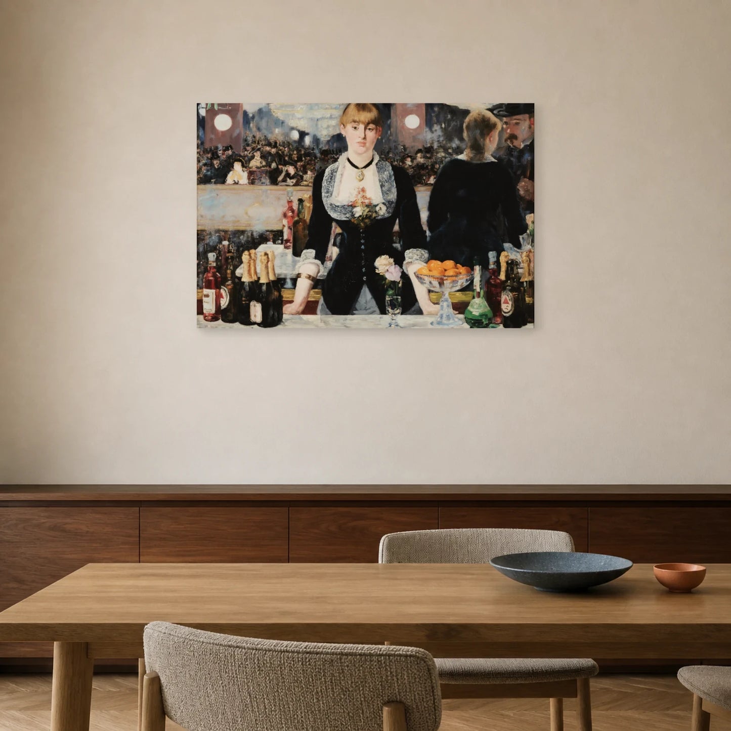 Tableau Un bar aux Folies-Bergère – Édouard Manet dans une salle à manger - Art Virtuoso