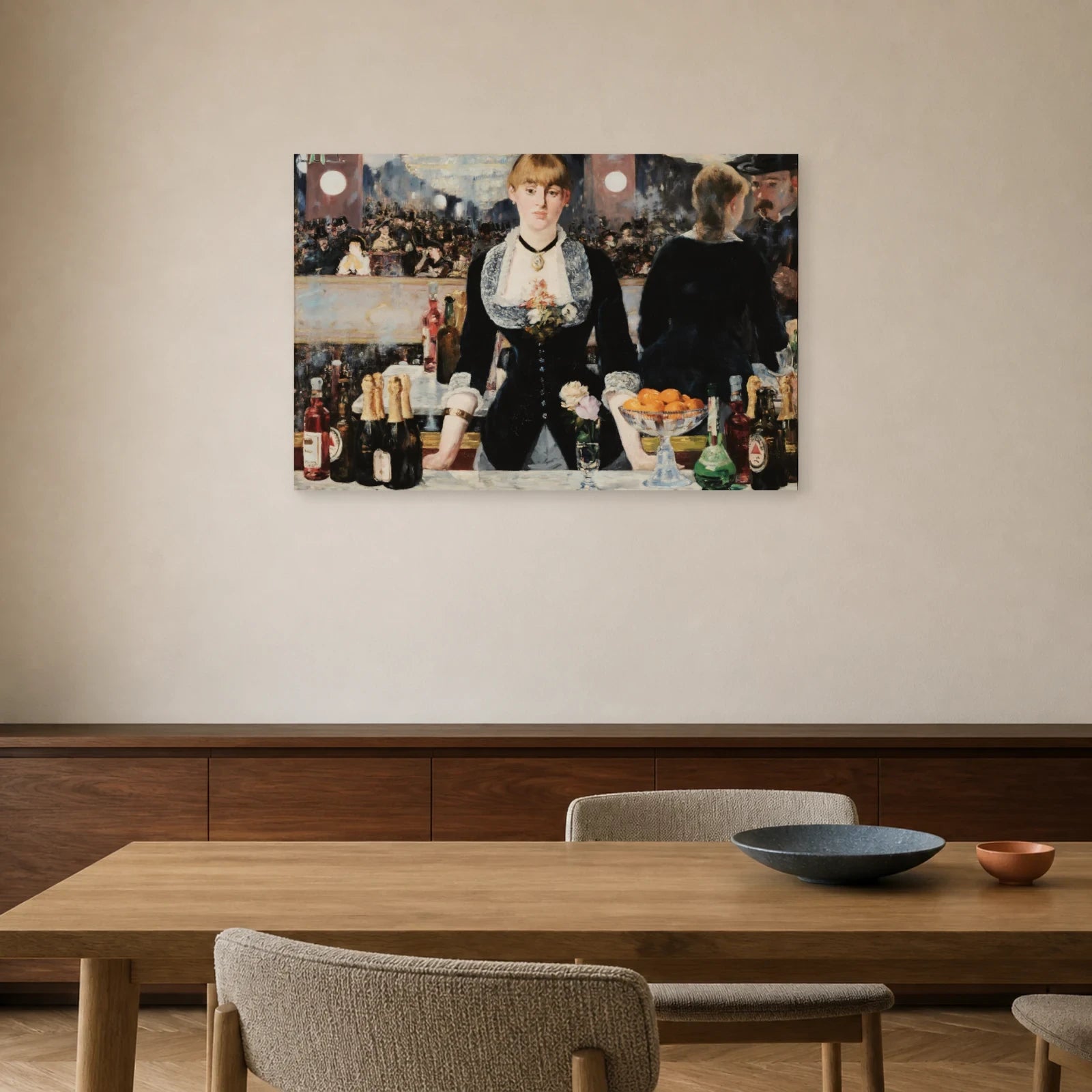 Tableau Un bar aux Folies-Bergère – Édouard Manet dans une salle à manger - Art Virtuoso