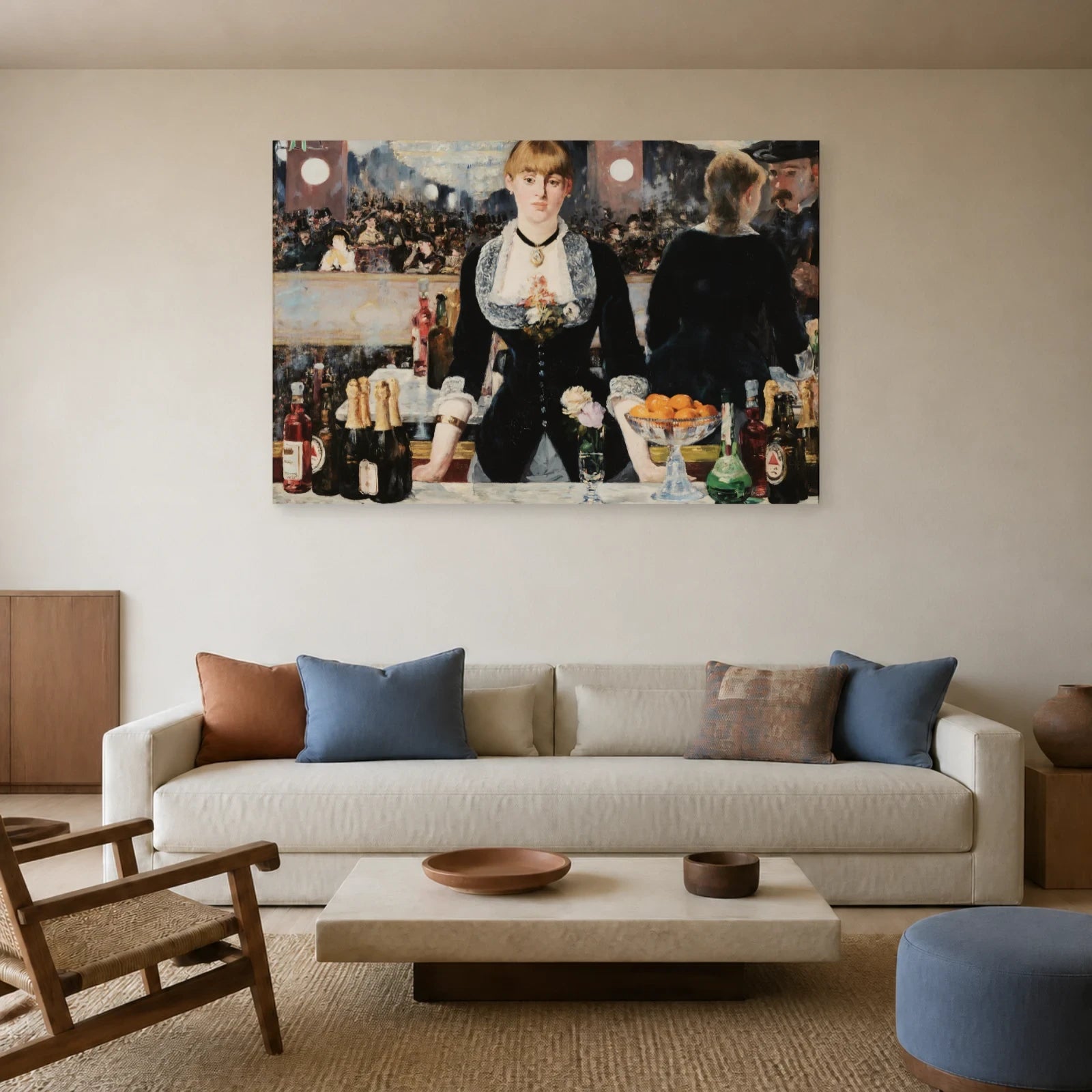 Tableau Un bar aux Folies-Bergère – Édouard Manet dans un salon - Art Virtuoso