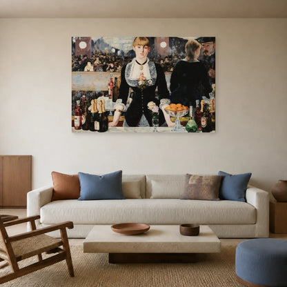 Tableau Un bar aux Folies-Bergère – Édouard Manet dans un salon - Art Virtuoso