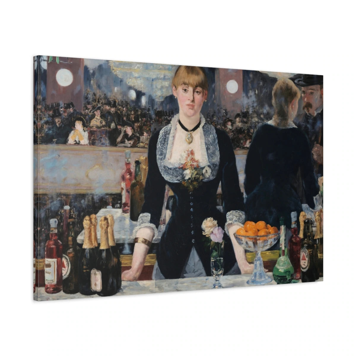 Tableau Un bar aux Folies-Bergère – Édouard Manet - toile 3D avec bords imprimés - Art Virtuoso