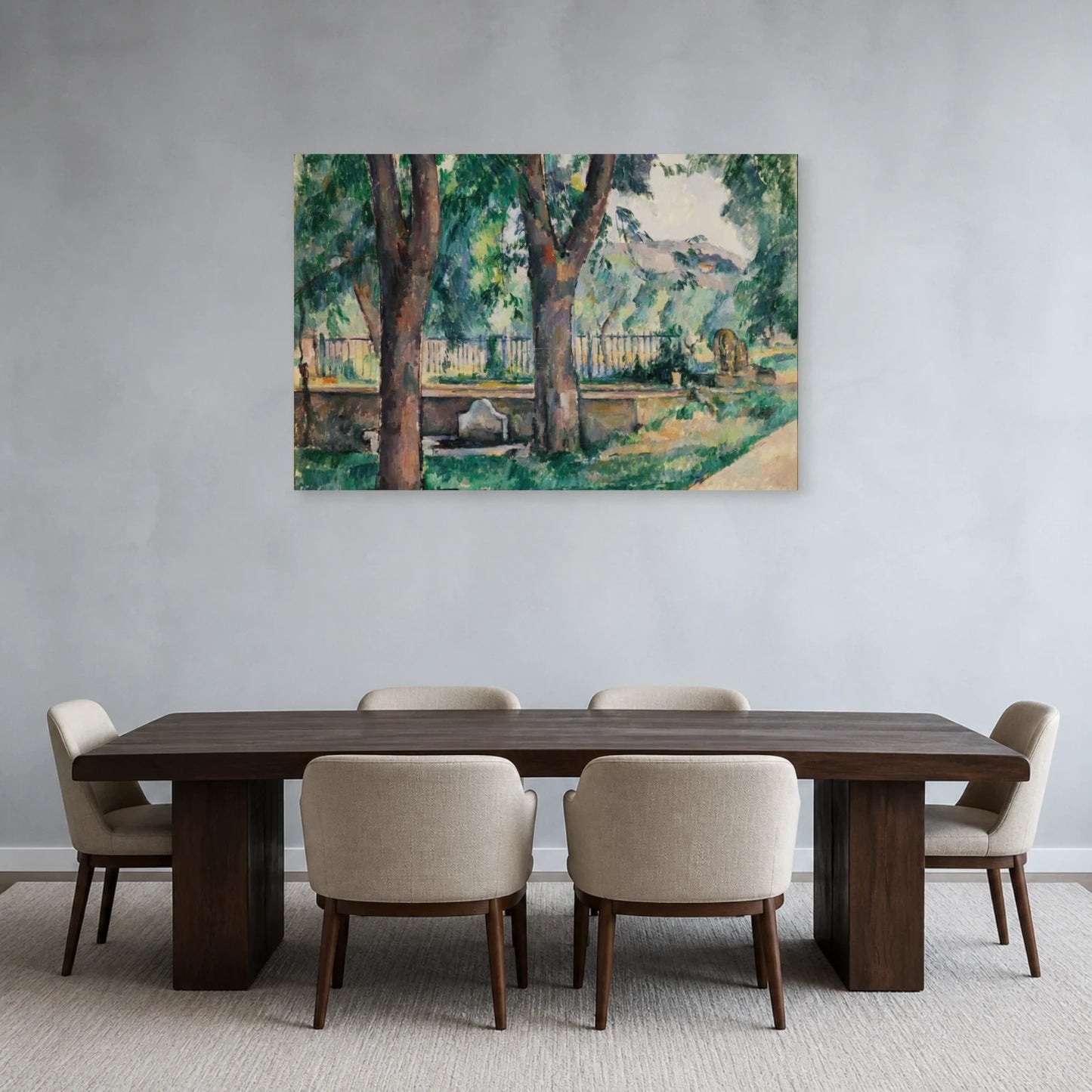 Tableau Le Bassin du Jas de Bouffan – Paul Cézanne dans une salle à manger - Art Virtuoso