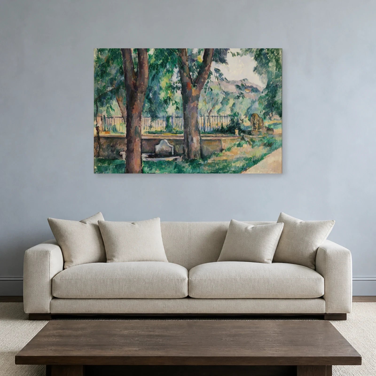 Tableau Le Bassin du Jas de Bouffan – Paul Cézanne dans un salon - Art Virtuoso