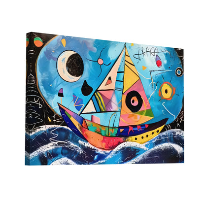 Product Hero 3D WebP Tableau Bateau Abstrait - Petit Navire - Art Virtuoso