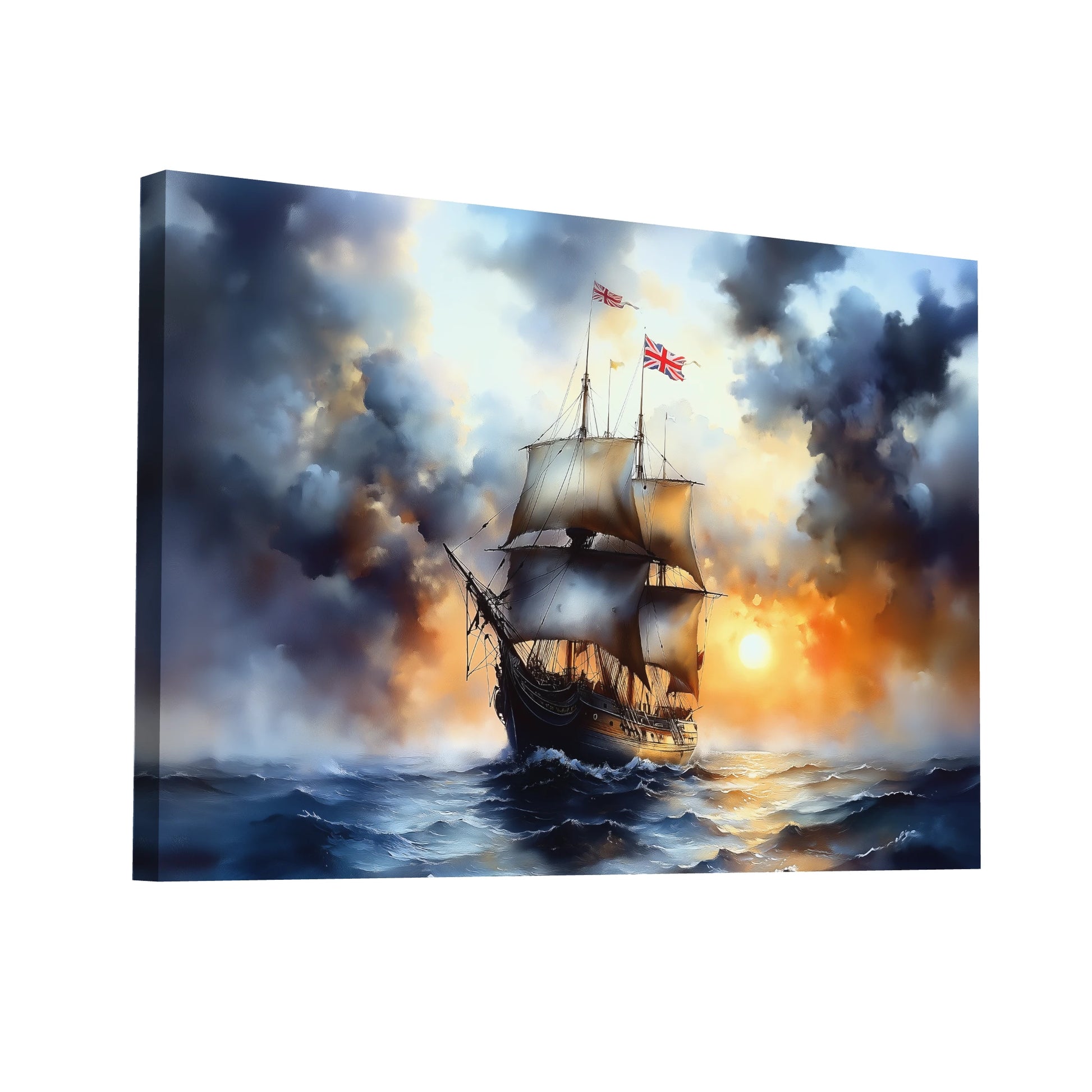 Product Hero 3D WebP Tableau Bateau Anglais : Majesté des Mers - Art Virtuoso