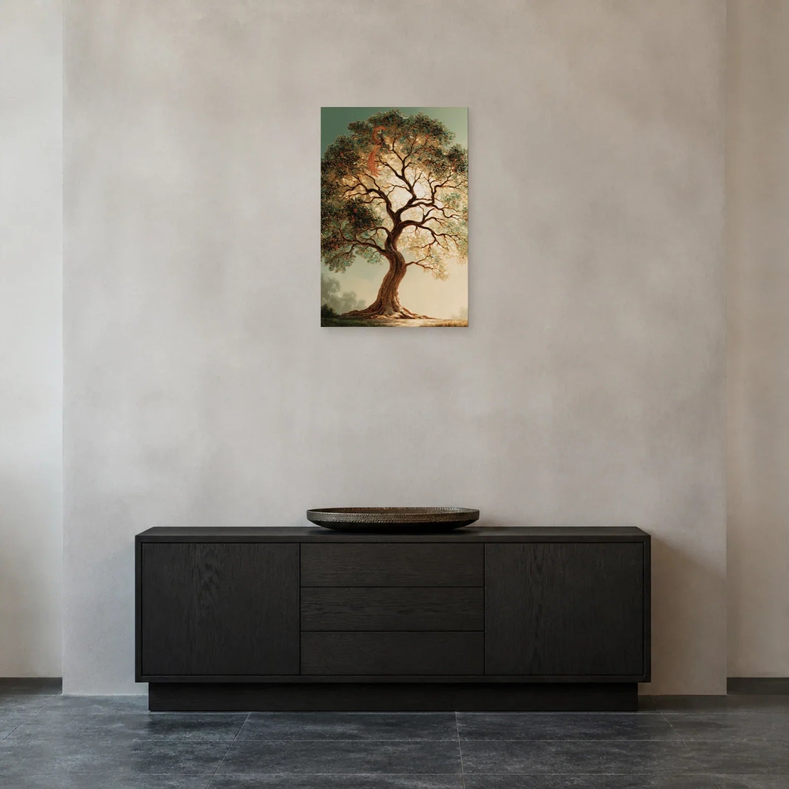 Tableau Bayterek Arbre de Vie présenté dans une entrée - Art Virtuoso