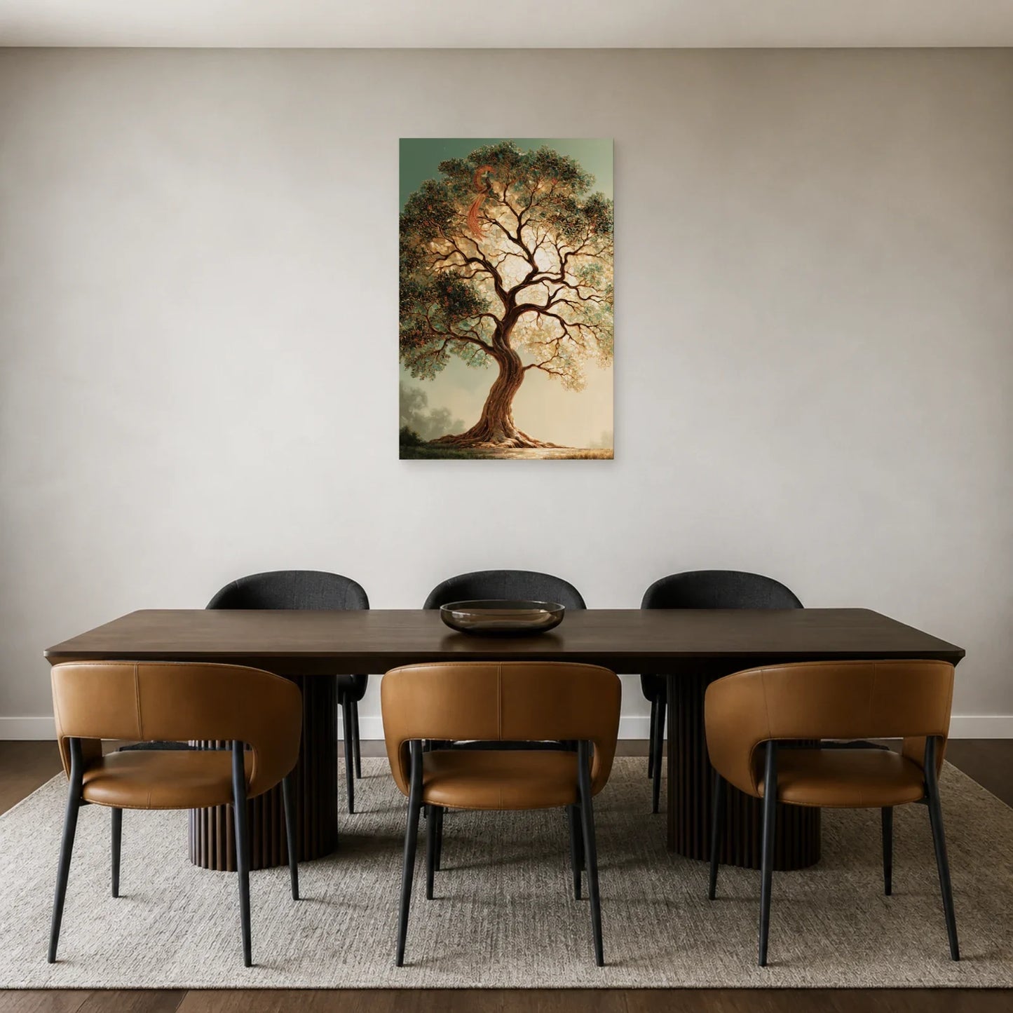 Tableau Bayterek Arbre de Vie présenté dans une salle à manger - Art Virtuoso