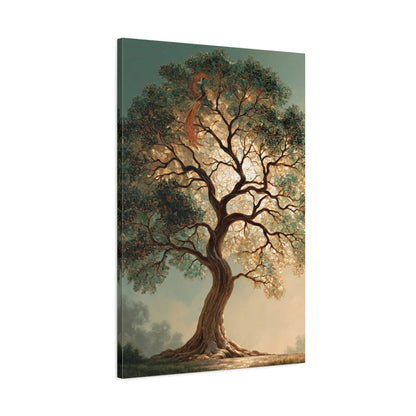 Tableau Bayterek Arbre de Vie, vue latérale de la toile avec bords imprimés - Art Virtuoso