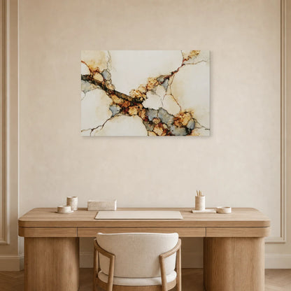 Abstraction beige et ardoise installée dans un bureau