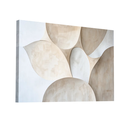 Product Hero 3D WebP Tableau Beige Blanc Minimaliste - Art Virtuoso