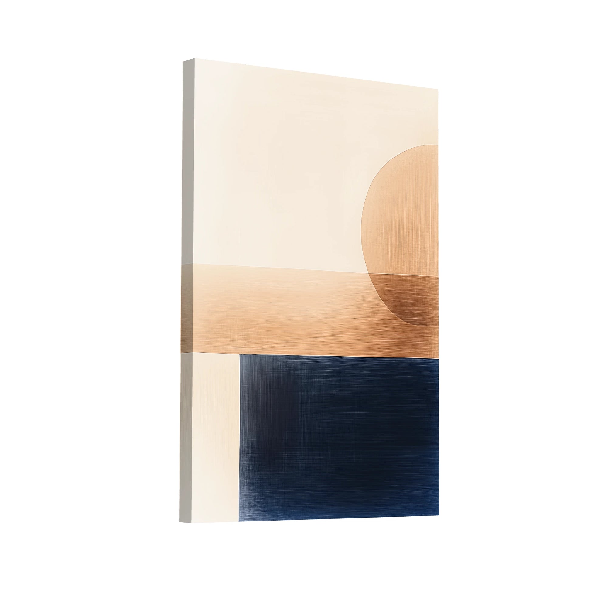 Product Hero 3D WebP Tableau Beige Bleu - Géométrie Crépusculaire - Art Virtuoso