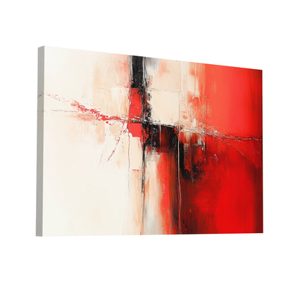 Product Hero 3D WebP Tableau Beige et Rouge - Fracture Écarlate - Art Virtuoso