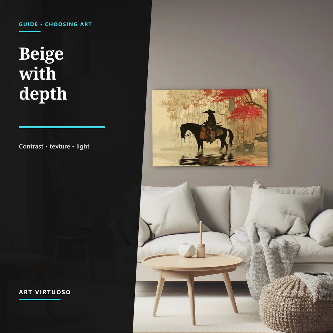 Beige wall art: how to add depth to a neutral room