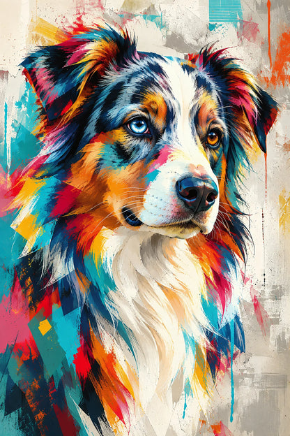Tableau Berger Australien Eclats Colores - impression sur toile, format M