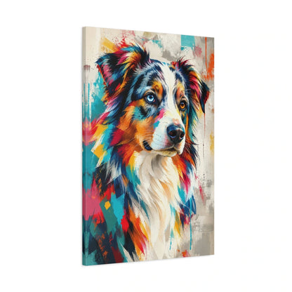 Tableau berger australien – Reflets vairons - toile 3D avec bords imprimés - Art Virtuoso