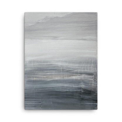 Tableau Blanc Gris Abstrait 18″×24″