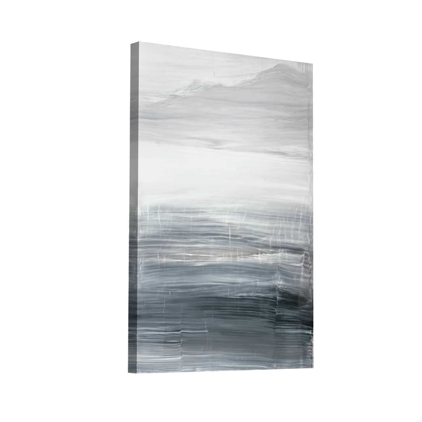 Product Hero 3D WebP Tableau Blanc Gris Abstrait - Art Virtuoso