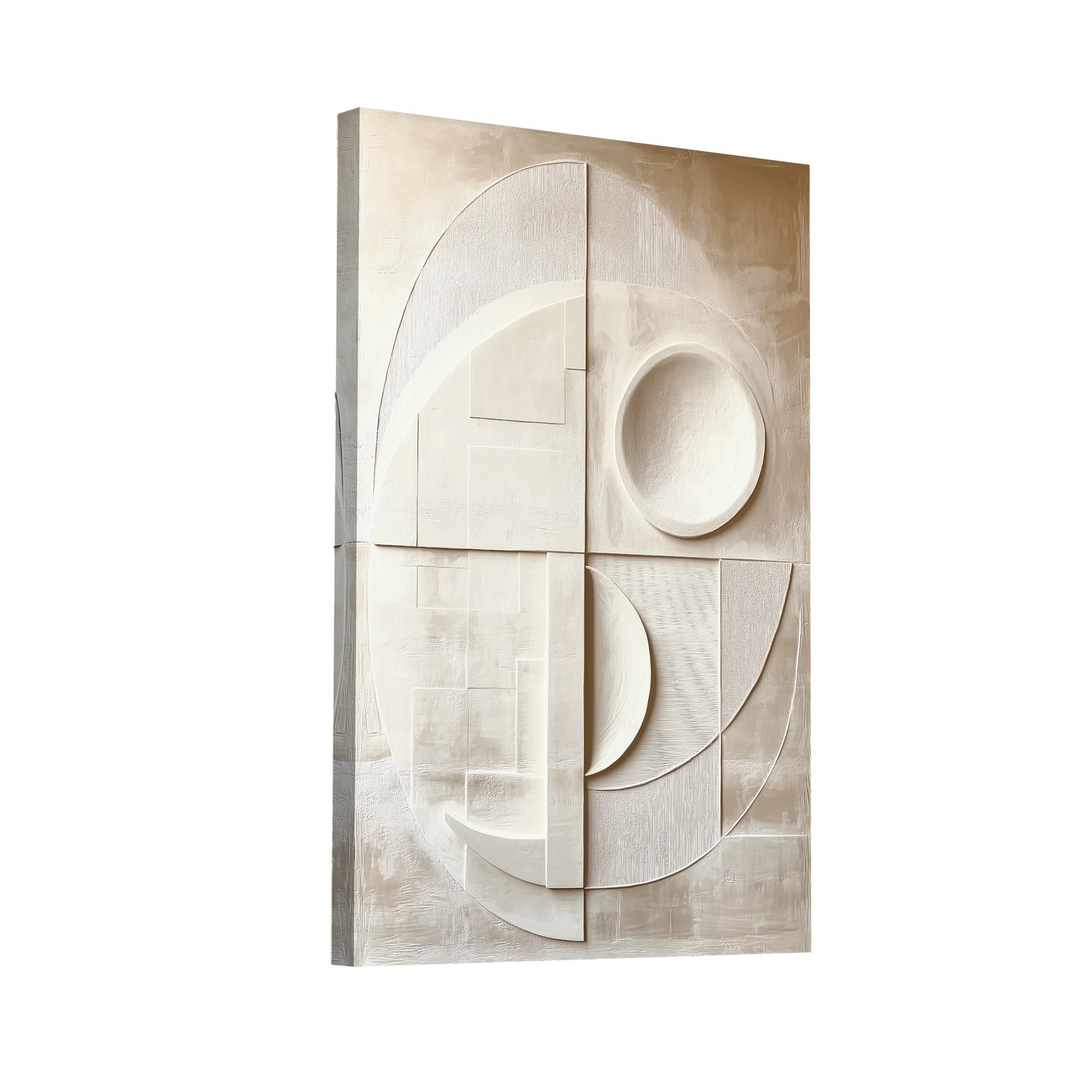 Product Hero 3D WebP Tableau Blanc Géométrique : Équilibre Moderne - Art Virtuoso
