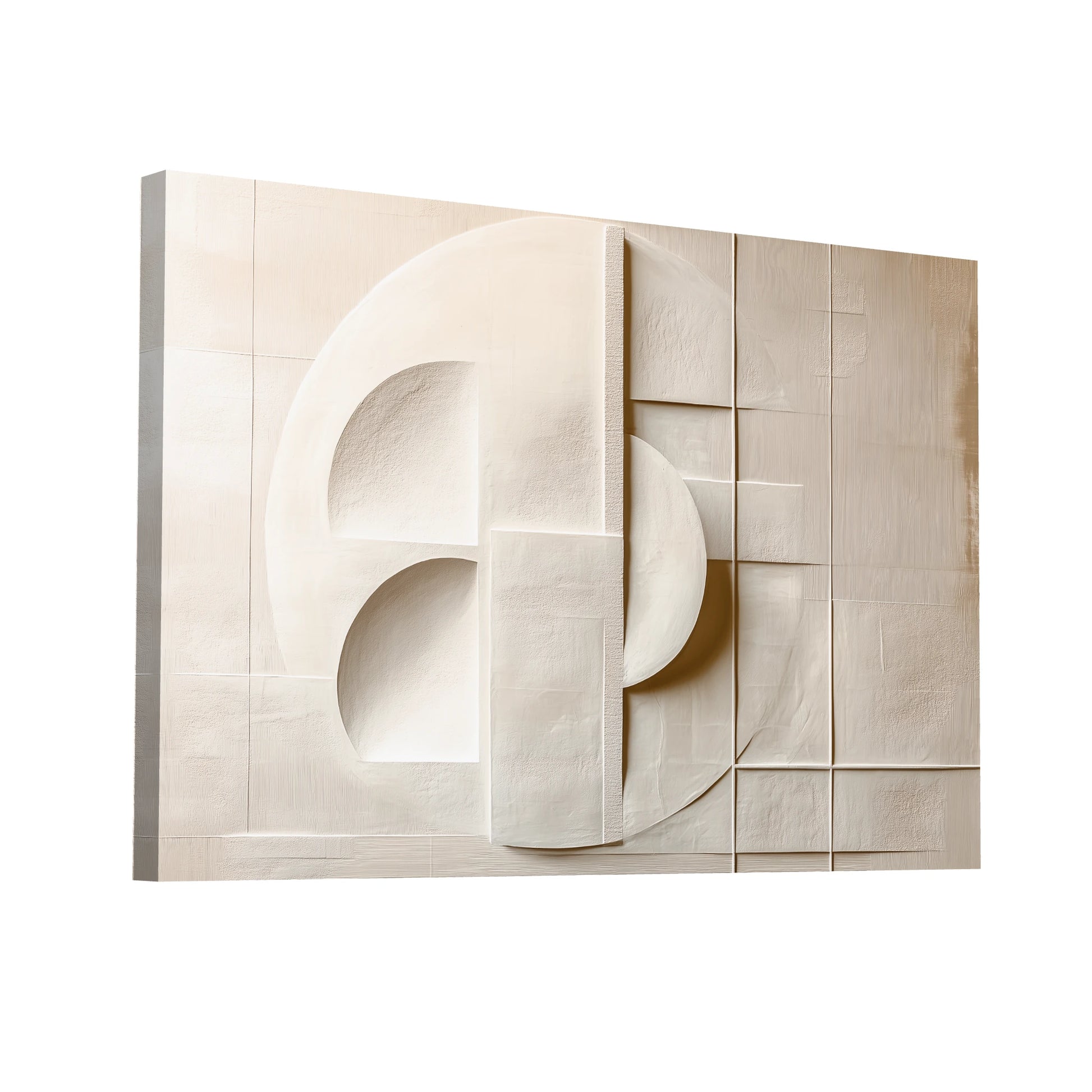 Product Hero 3D WebP Tableau Blanc Pour Salon : Design Géométrique - Art Virtuoso